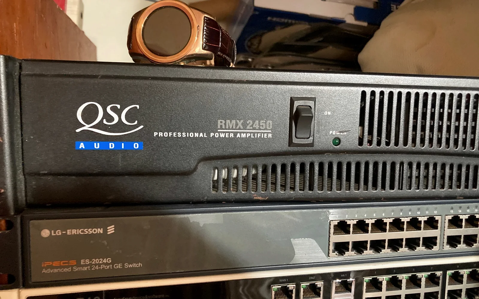 AV control rack used for Crestron and Control4 driver programming